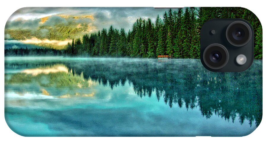 Mist And Moods Of Lake Beauvert - Gregory Mclemore iPhone Case featuring the photograph Mist and moods of Lake Beauvert by Gregory McLemore 