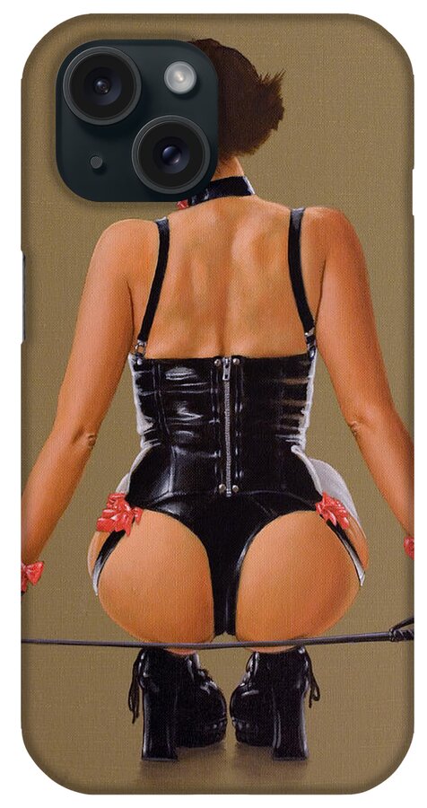 Erotic iPhone Case featuring the painting Mistress I by John Silver