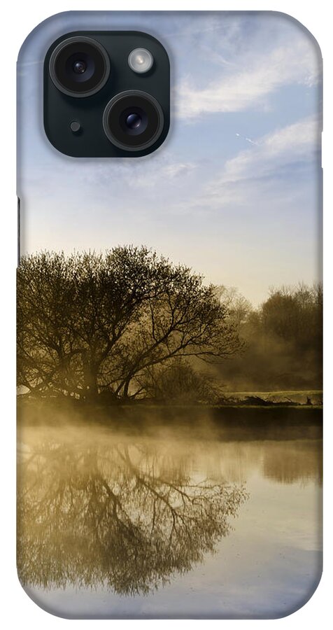 Water Reflection iPhone Case featuring the photograph Misty River Sunrise by Christina Rollo