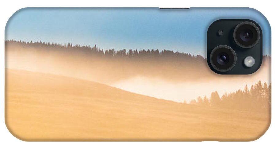  iPhone Case featuring the photograph Misty Yellowstone  by Lars Lentz