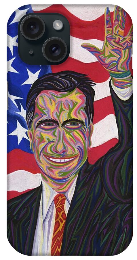 Mitt Romney iPhone Case featuring the painting Mitt Romney by Robert SORENSEN