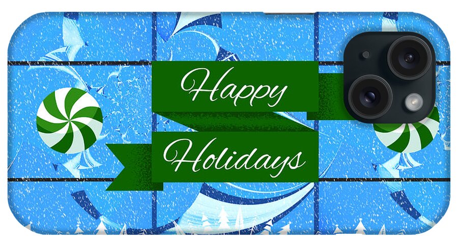 Happy Holidays iPhone Case featuring the digital art Mod Cards - Happy Holidays IV by Aurelio Zucco