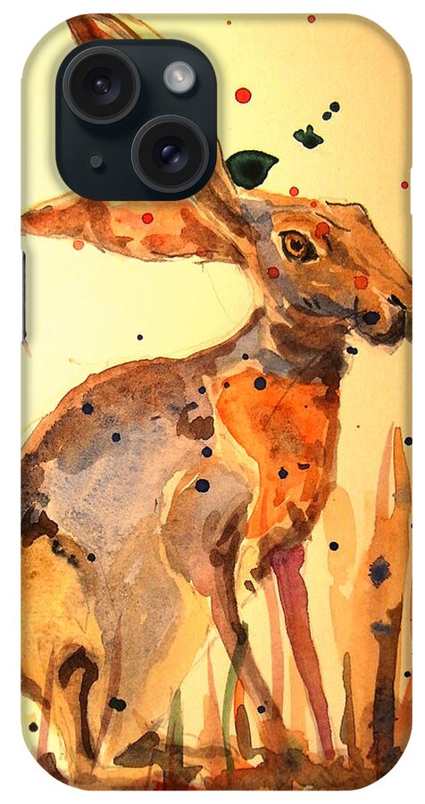Hare iPhone Case featuring the painting Modern hare by Juan Bosco