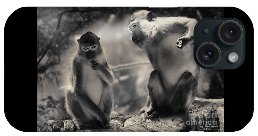 Monkeys iPhone Case featuring the photograph Monkeys in Freedom by Christine Sponchia