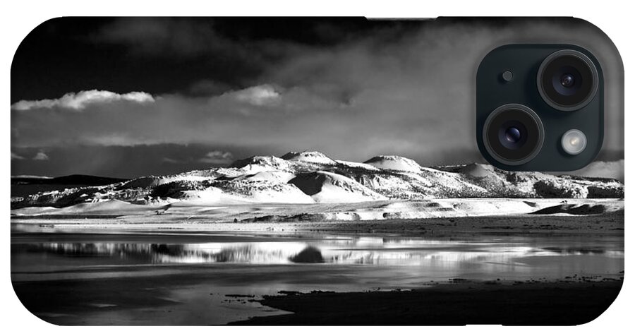 Black iPhone Case featuring the photograph Mono Craters by Cat Connor