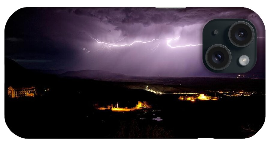 Lightning iPhone Case featuring the photograph Monsoon Horizontal Lightning by Ron Chilston