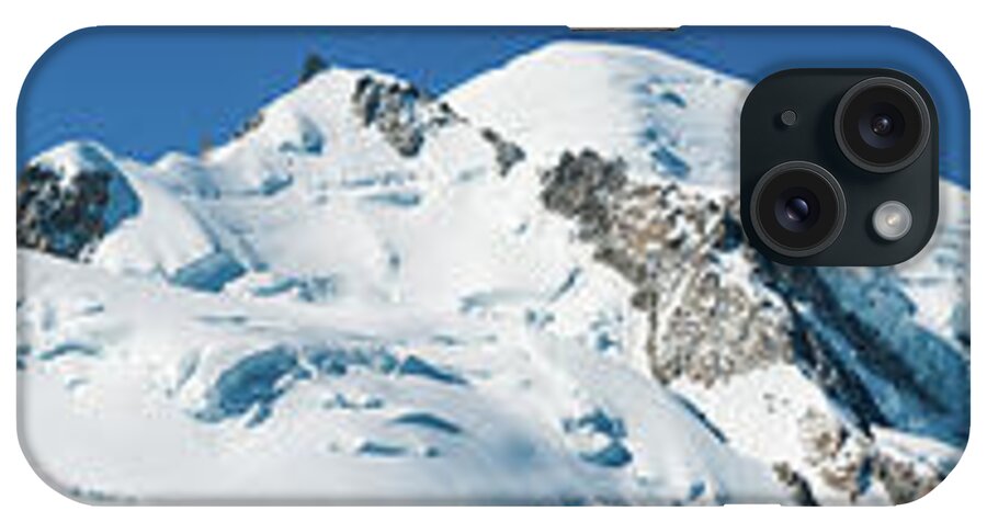 Scenics iPhone Case featuring the photograph Mont Blanc Summit Super Panorama Alps by Fotovoyager