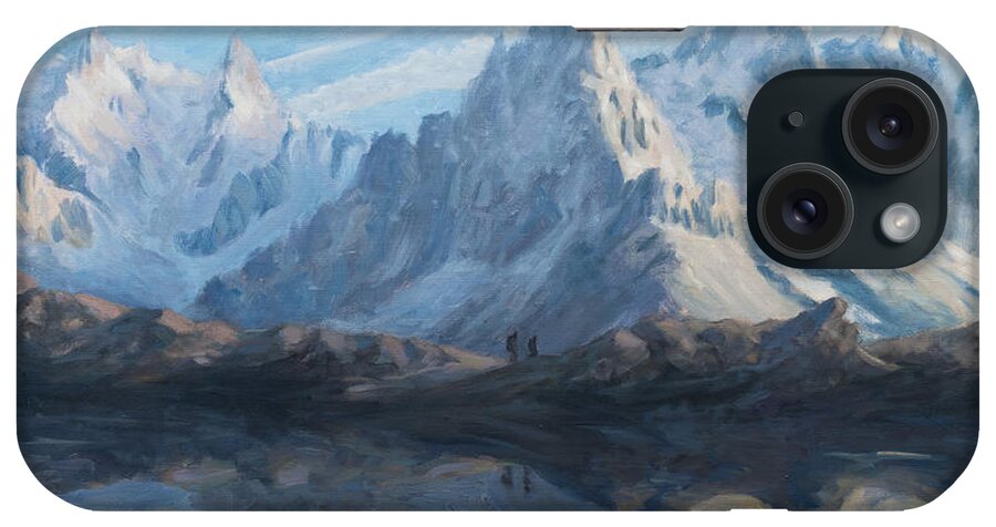 Mountain iPhone Case featuring the painting Montain mirror by Marco Busoni