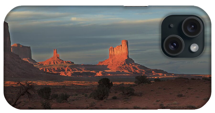 Sunset iPhone Case featuring the photograph Monument Valley Sunset by Alan Vance Ley
