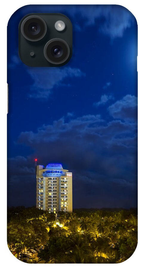 Ft. Lauderdale iPhone Case featuring the photograph Moon Over Ft. Lauderdale by Mark Andrew Thomas