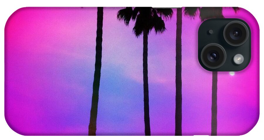 Palm Trees iPhone Case featuring the photograph Moon Palms by Denise Railey