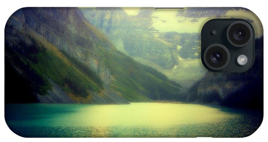Lake Louise iPhone Case featuring the photograph Moonlit Encounter by Karen Wiles