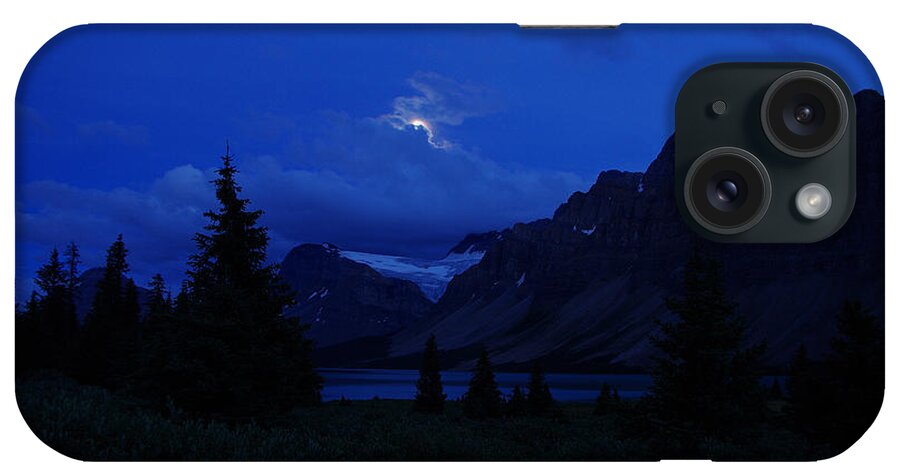 Mountain Lake iPhone Case featuring the photograph Moonrise over Bow Lake by Gary O'Boyle