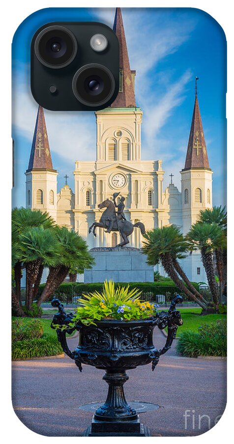 America iPhone Case featuring the photograph Morning at Jackson Square by Inge Johnsson