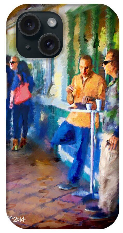 Art iPhone Case featuring the painting Morning Cafe con Leche Break by Ted Azriel