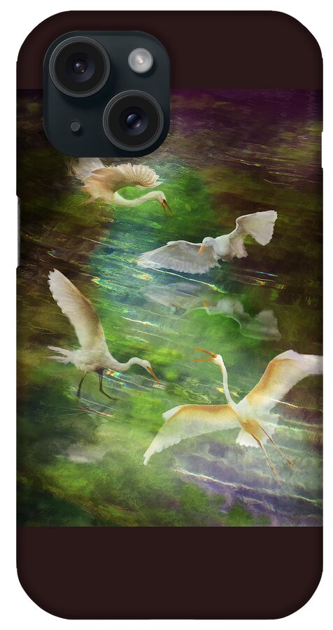 Herons iPhone Case featuring the photograph Morning Fishing by Melinda Hughes-Berland