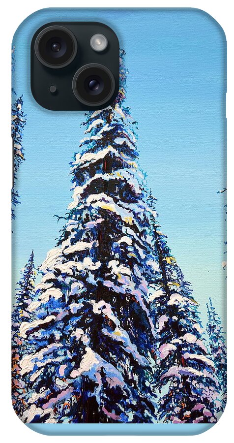 Trees iPhone Case featuring the painting Morning Snow by Gregory Merlin Brown