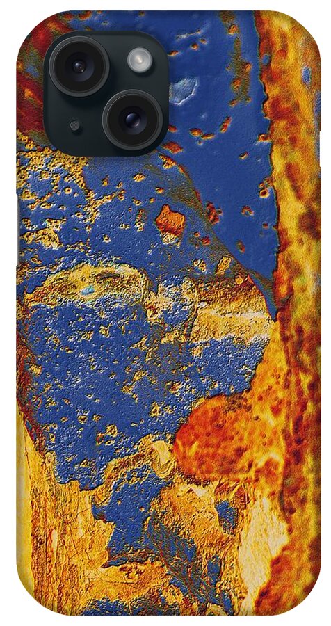 Abstract iPhone Case featuring the photograph Mortal Bleu Flambe by Laureen Murtha Menzl