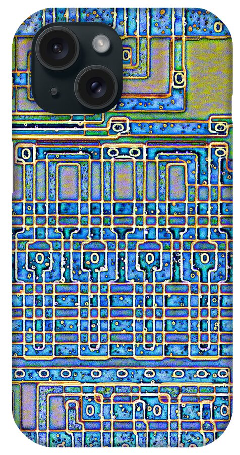 Computer Chip Chips High Tech Technology Intel Ibm Amd Silicon Wafer Wafers Nerd Geek Gift Memory Microprocessor Ram Sram Dram Cpu Mpu Dystopia Chipscapes Motherboards Electronics Electricity Laptop Desktop Server Network Networking Science Fiction Sifi Syfi Mos 6502 Apple Commodore iPhone Case featuring the photograph MOS 6502 Study #1 by Steve Emery