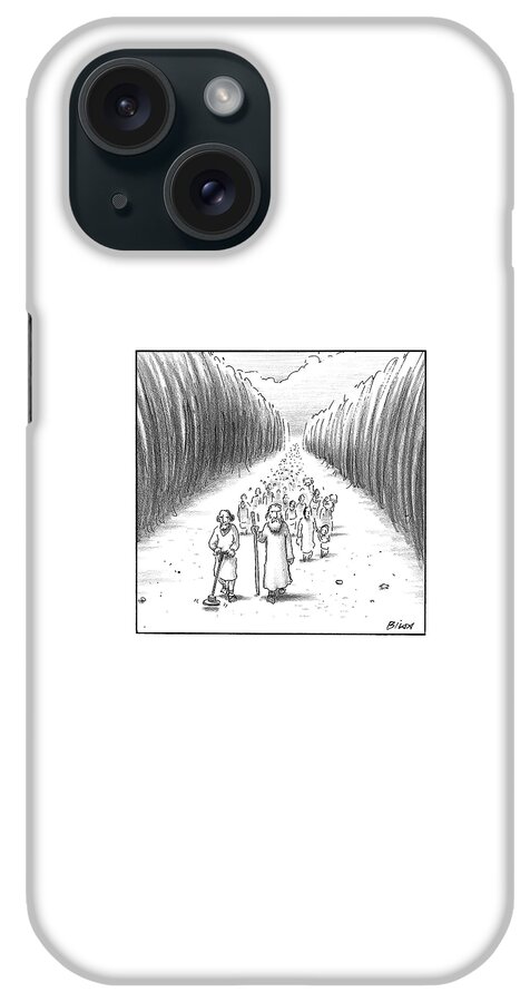 Moses Walks Through The Parted Sea iPhone Case