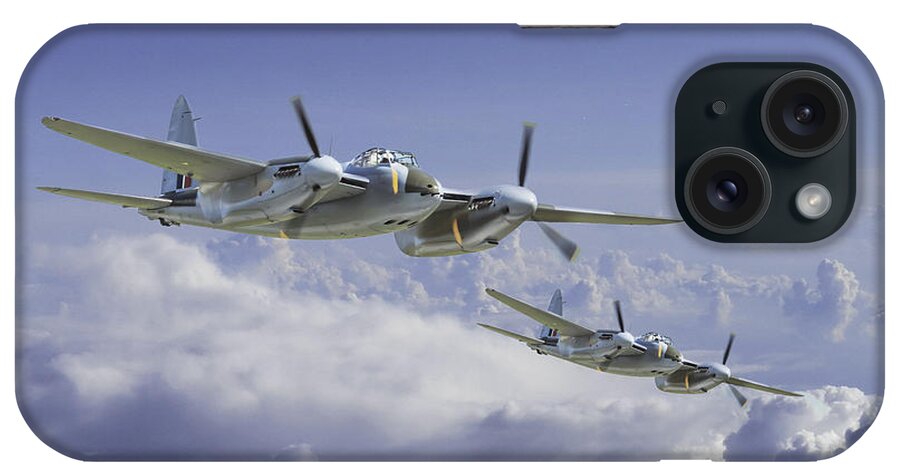 De Havilland Mosquito iPhone Case featuring the digital art Mosquito Patrol by Airpower Art