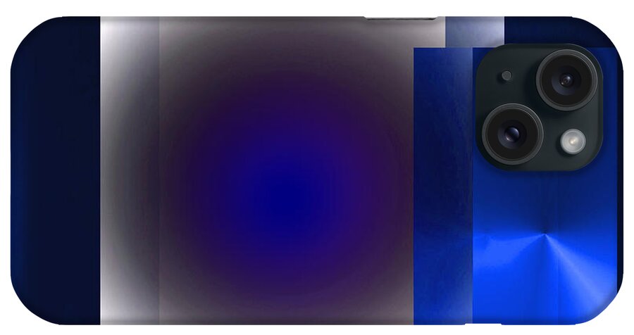 Digital iPhone Case featuring the digital art Mostly Blue by John Krakora