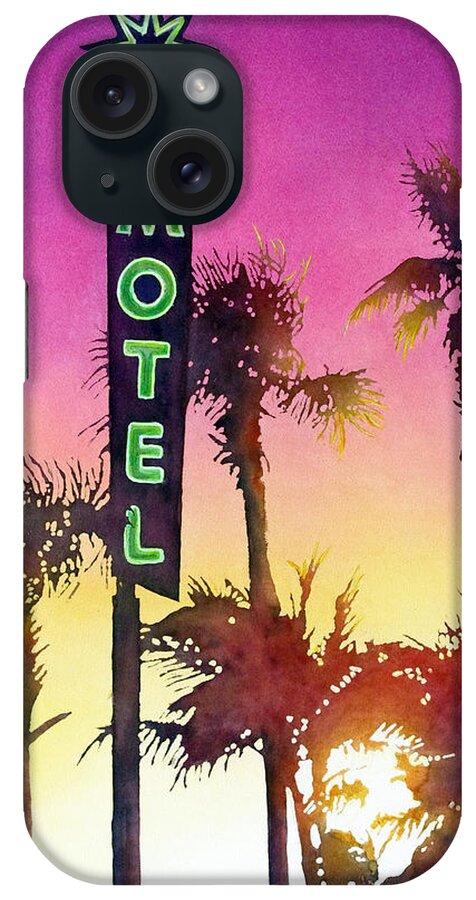  iPhone Case featuring the painting Motel California by Greg and Linda Halom