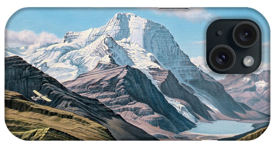 Landscape iPhone Case featuring the painting Mount Robson From The Air  by Paul Krapf