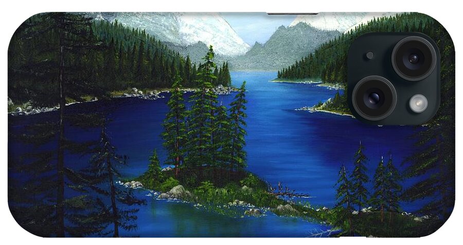 Mountain iPhone Case featuring the painting Mountain Lake Canada by Patrick Witz
