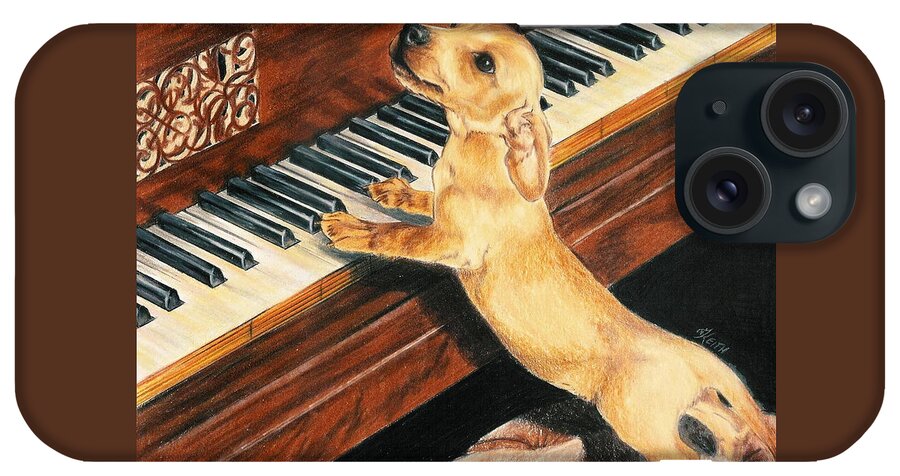 Purebred Dog iPhone Case featuring the drawing Mozart's Apprentice by Barbara Keith