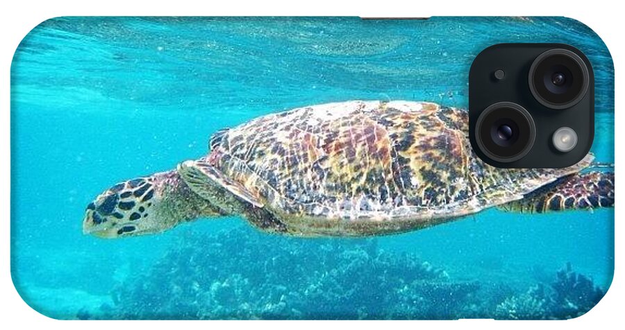 Dailypic iPhone Case featuring the photograph #mrturtle #maldives #sealife #sea by Mike Fletcher