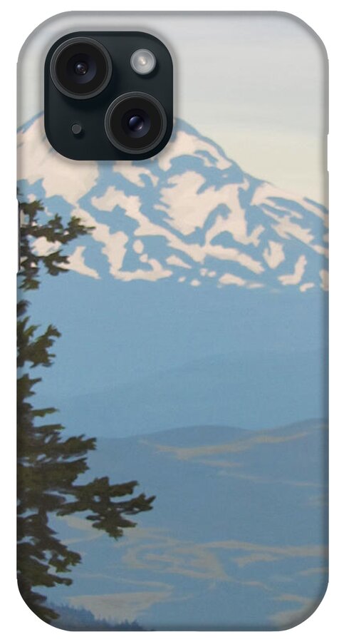 Mt. Hood iPhone Case featuring the painting Mt Hood by Karen Ilari