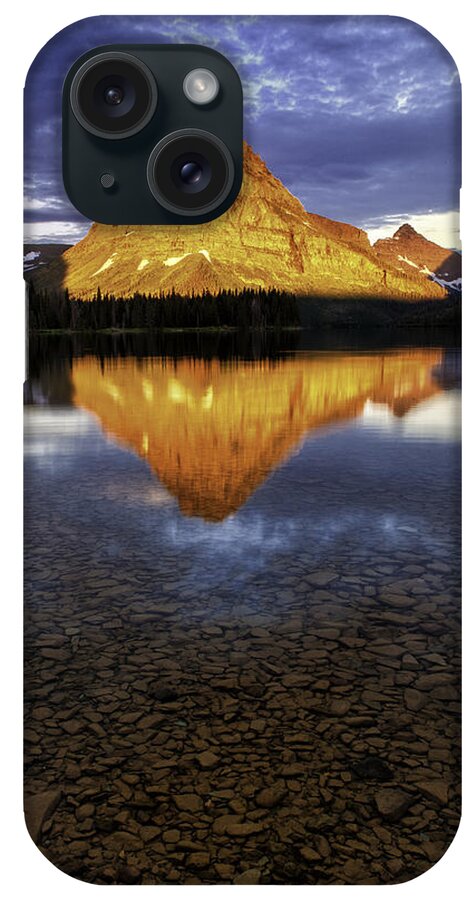Alpenglow iPhone Case featuring the photograph Mt Sinopah - Two Medicine Lake by TS Photo