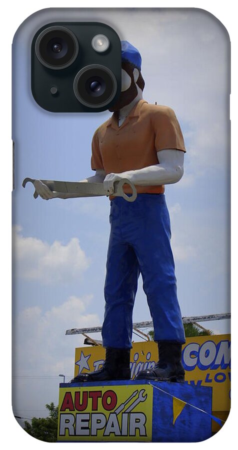 Roadside Attraction iPhone Case featuring the photograph Muffler Man by Laurie Perry