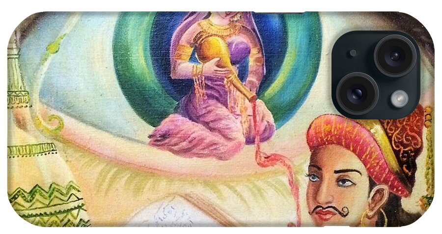 Mughal King iPhone Case featuring the painting Mughal King Dreaming by Jyoti Sharma