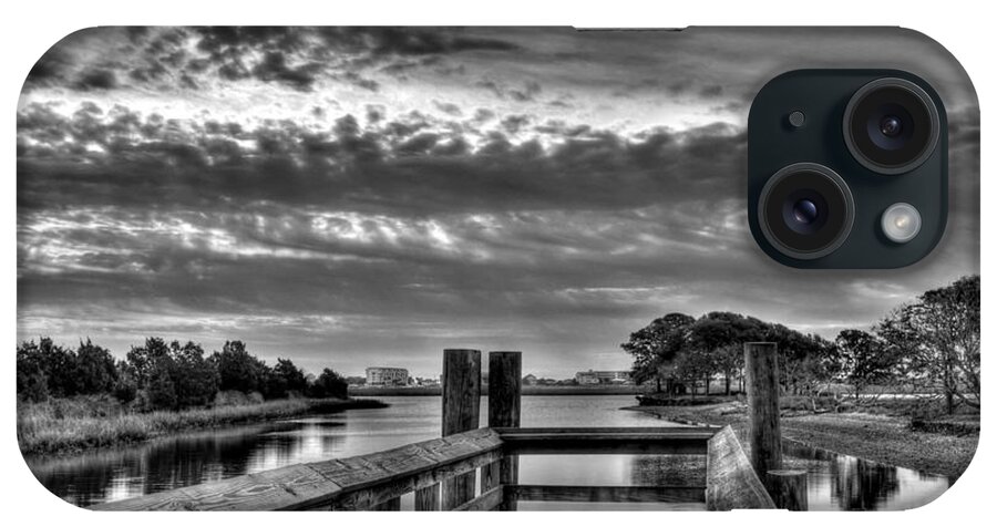 South Carolina iPhone Case featuring the photograph Murrells Inlet Morning 2 BW by Mel Steinhauer