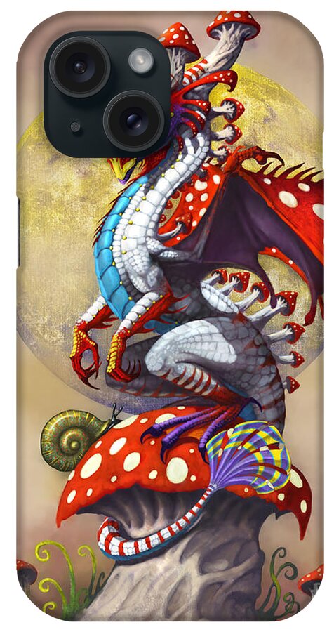 Dragon iPhone Case featuring the digital art Mushroom Dragon by Stanley Morrison
