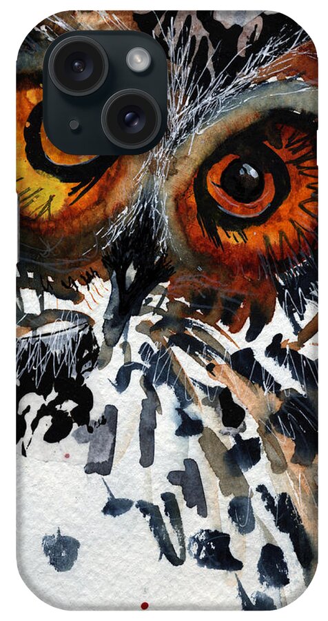  Owl iPhone Case featuring the painting Musicowl by Laurel Bahe
