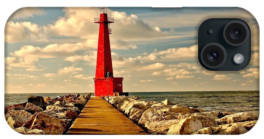 Muskegon iPhone Case featuring the photograph Muskegon South Pier Light by Nick Zelinsky Jr
