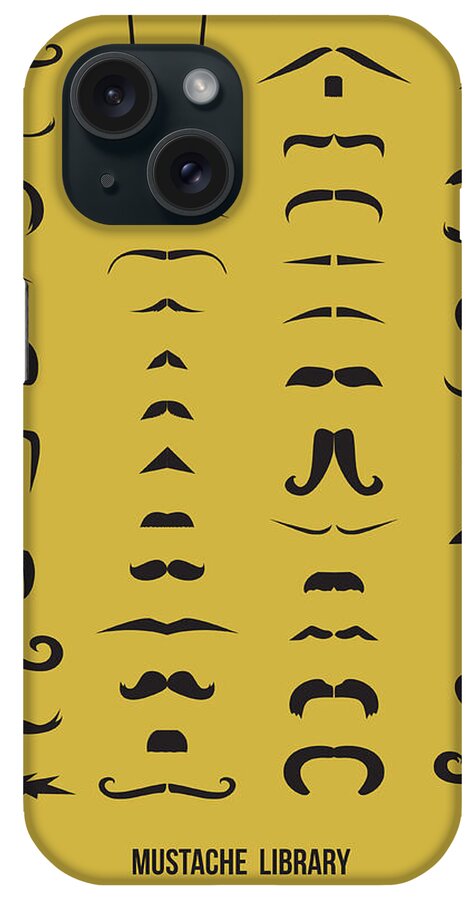 Motivational iPhone Case featuring the digital art Mustache Library Poster by Naxart Studio