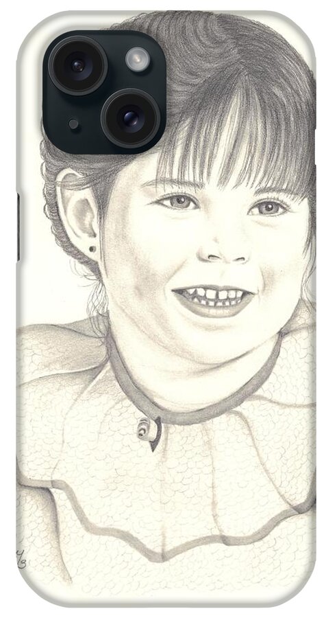 Little Girl iPhone Case featuring the drawing My little Girl by Patricia Hiltz