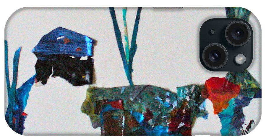 Abstract iPhone Case featuring the mixed media My Own Sweet Time by Mary Sullivan