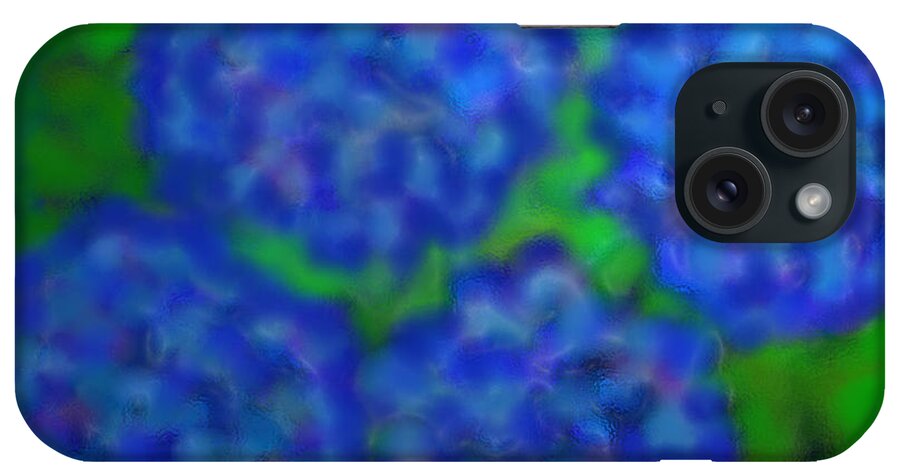 Hydrangea Painting iPhone Case featuring the digital art My Rain Soaked Hydrangeas by Latha Gokuldas Panicker