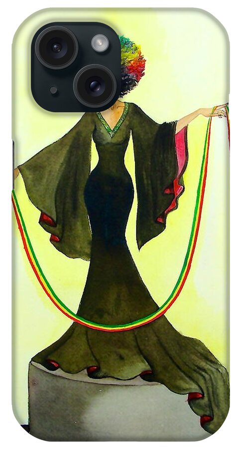 African Paintings iPhone Case featuring the painting My Stance by Mahlet