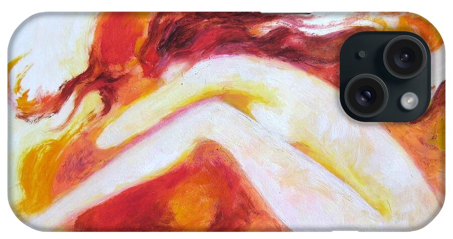 Woman iPhone Case featuring the painting My Thoughts Are My Own by Marat Essex