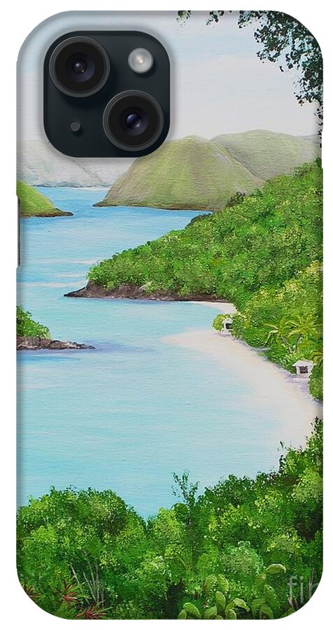 Trunk Bay iPhone Case featuring the painting My Trunk Bay by Valerie Carpenter