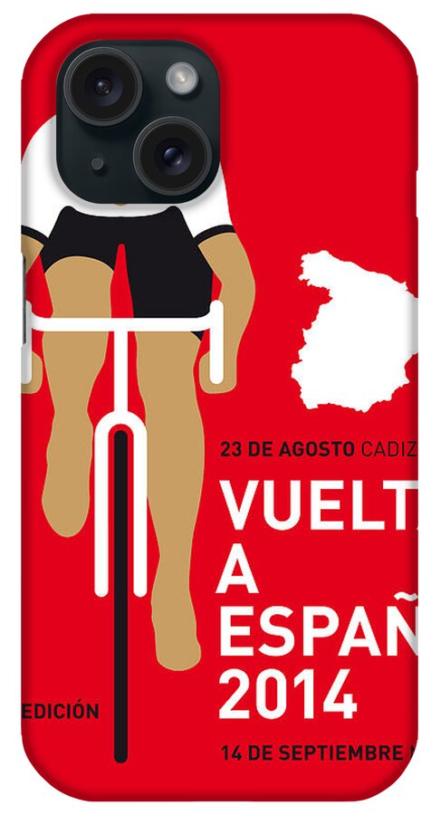 Minimal iPhone Case featuring the digital art My Vuelta A Espana Minimal Poster 2014 by Chungkong Art