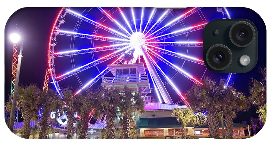 Myrtle Beach Wheel iPhone Case featuring the photograph Myrtle Beach Sky Wheel by Mike Covington