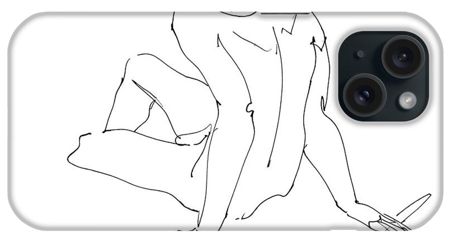 Male iPhone Case featuring the drawing Naked-Men-Art-15 by Gordon Punt