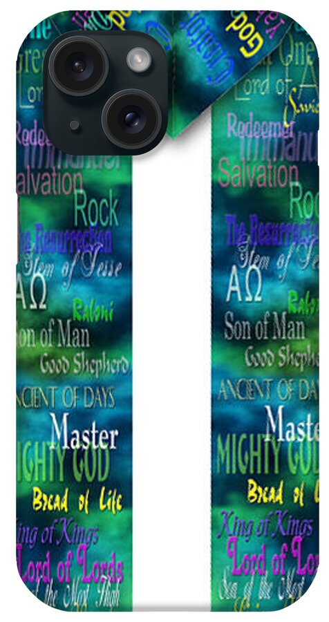 Minister iPhone Case featuring the tapestry - textile Names of God Cotton Clergy Stole by Julie Rodriguez Jones